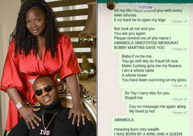 “Stup!d me Sotey I Dey Carry Sacrifice For You;” — Chats Of Late IVD’s Wife, Bimbo Leaks