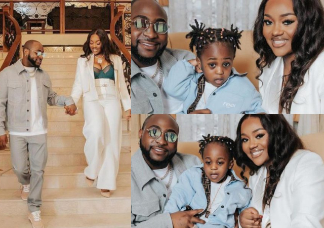 Chioma reacts as Davido shares rare family photo with Chioma and son, Ifeanyi