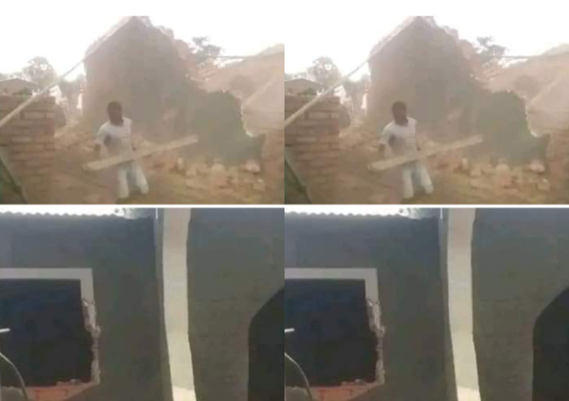 Man demolishes houses he built for his wife and her mother after she dumped him for another man 