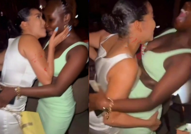 Viral video of BBNaija’s Maria grabbing Saskay’s ‘behind’ at nightclub sparks reactions