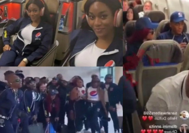 Las las nah the same destination- Reactions as Beauty flies business class leaves Phyna, others in economy
