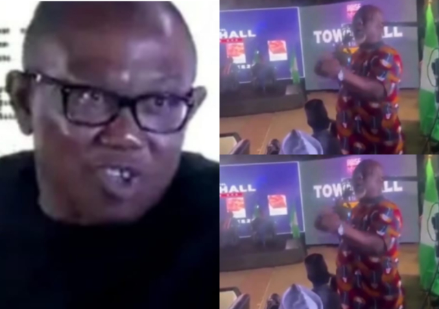 Stop That, I’ve Taken Enough from You – Peter Obi Angrily Confronts Dino Melaye at Arise TV Town Hall Meeting [Video]