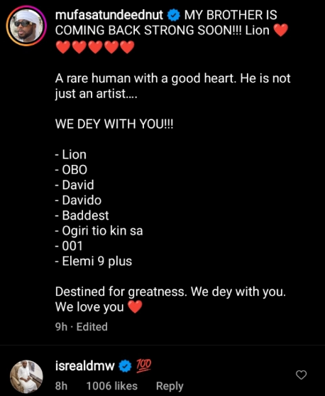 Isreal DMW Latest Reaction about Davido Leaves Fans Asking About Wellbeing Of Singer And Chioma