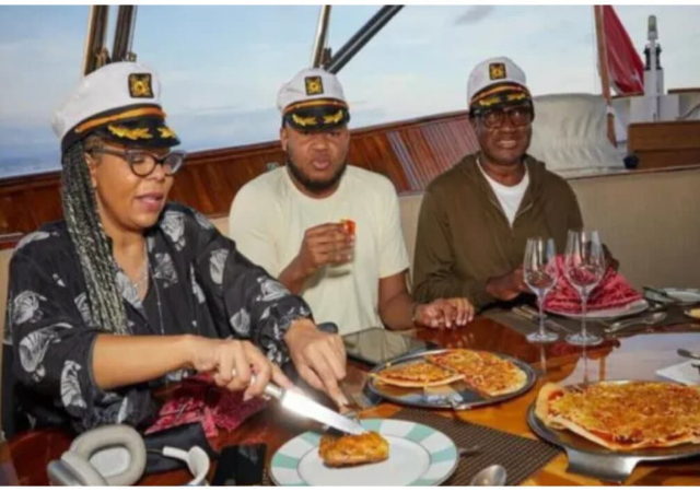 Otedola’s son Fewa makes first public appearance during his 60th birthday aboard yacht