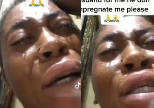 Pregnant woman breaks down in tears as she pleads with husband’s side chic to leave him alone [Video]