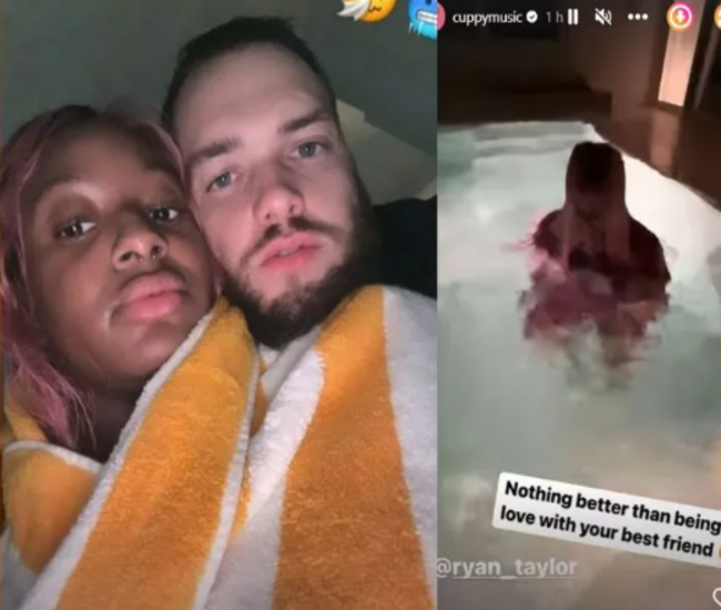 Recently Engaged DJ Cuppy Shares Adorable Video With Her Fiancee As They Both Jump Into A Pool With Their Clothes On