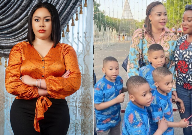 “I’ve finally made it this year”- Precious Chikwendu excited as she finally takes photo with her 4 sons