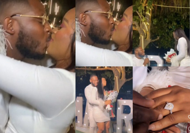 “She said YES!” BBNaija star, Frodd proposes to his girlfriend, Chioma 