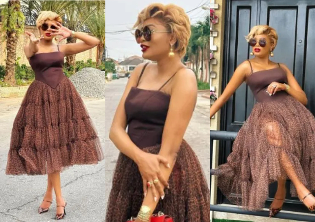 “What’s this hotness?” – Fans gush as skit-maker Kiekie announces arrival in Nigeria after birth of baby girl [Photos]