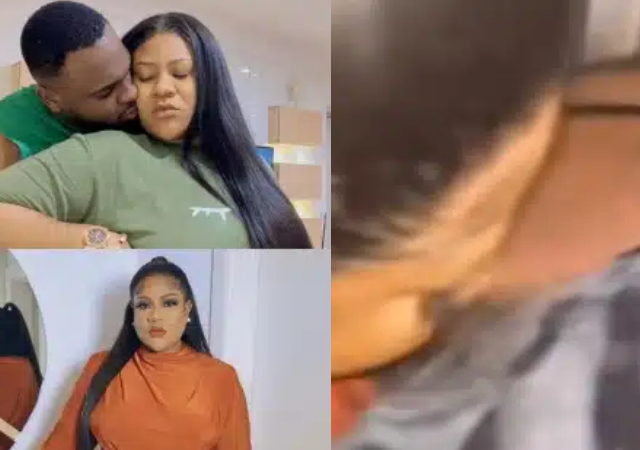 Nkechi Blessing and her young lover filmed kissing publicly at Iyabo Ojo’s party [Video]