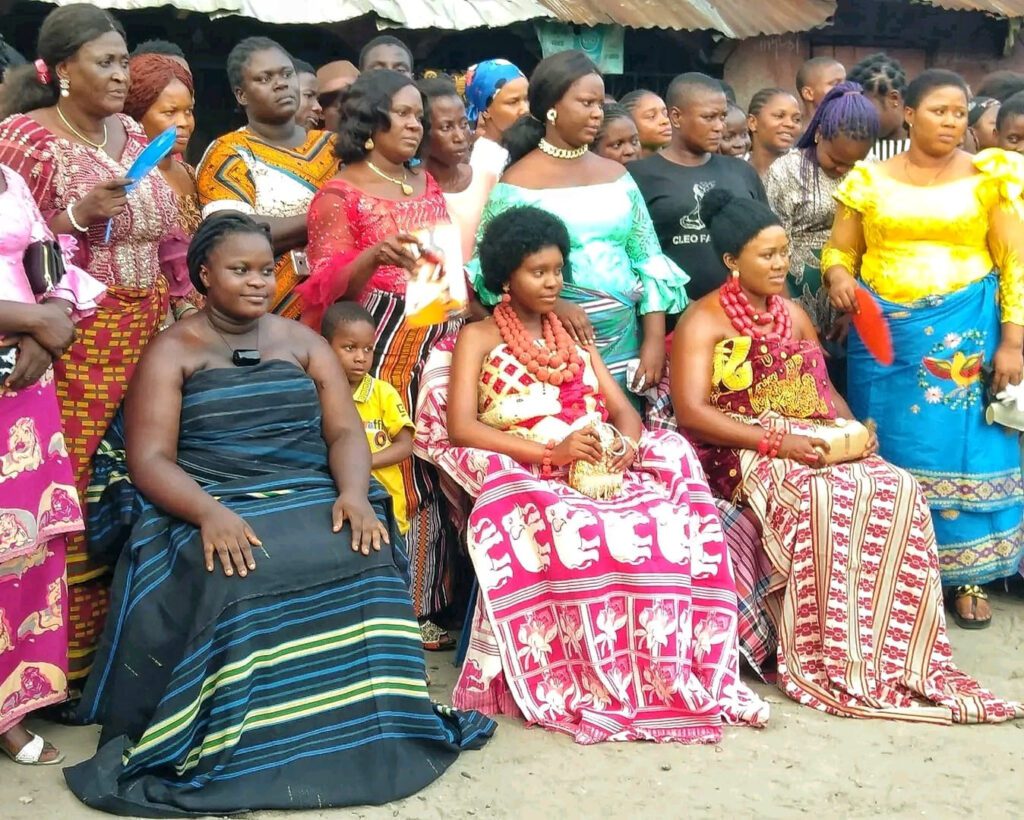 Photos of Three young virgins initiated into womanhood in Rivers community