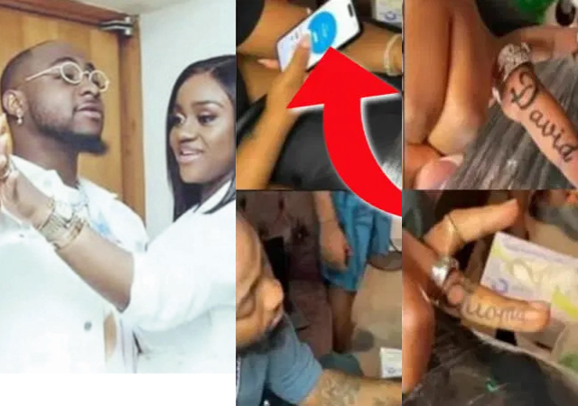 Netizens interpret ‘observations’ on Chioma’s phone while getting tattoo with Davido