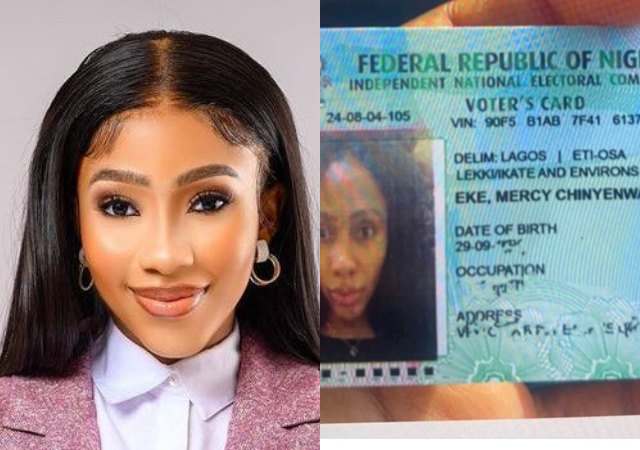 Don’t come here and claim 25 years o- Mercy Eke exposed! Voters Card confirms she’s 32, not 29 as she claims