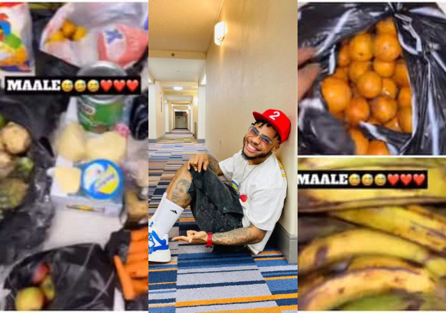 “My Mama Dey Make Me Feel Like Babe”- Poco Lee Shows Off Foodstuffs His Mum Sent to Him [video]