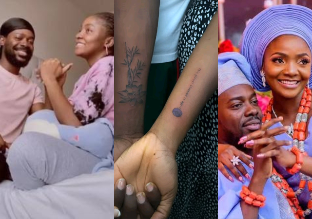 Adekunle Gold and Simi get new tattoos with a message for each other [video]
