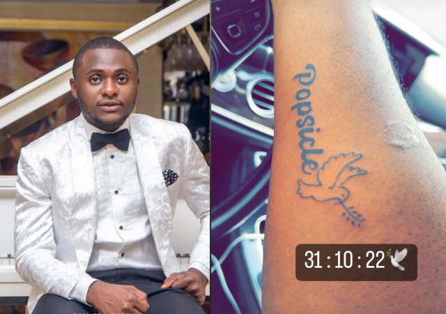 Ubi Franklin gets his first tattoo in honor of Ifeanyi Adeleke