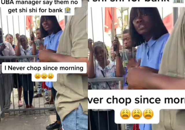 “UBA manager say them no get shishi” – Man shares sad video after being locked out of bank