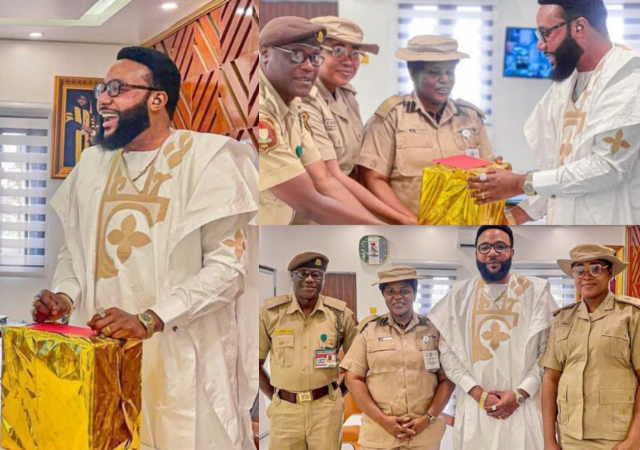 E-Money receives a ‘fantastic’ gift from Nigeria Immigration Service ahead of his birthday [Photos]