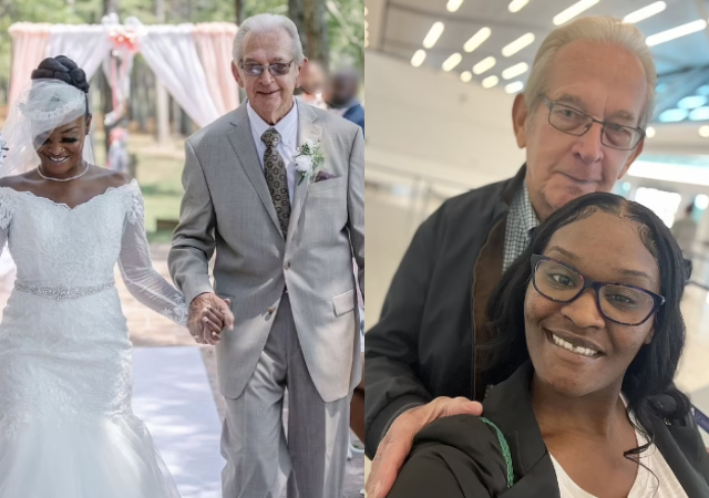 Photos Emerge as 24-year-old woman marries 85-year-old man and hopes to give him his first child