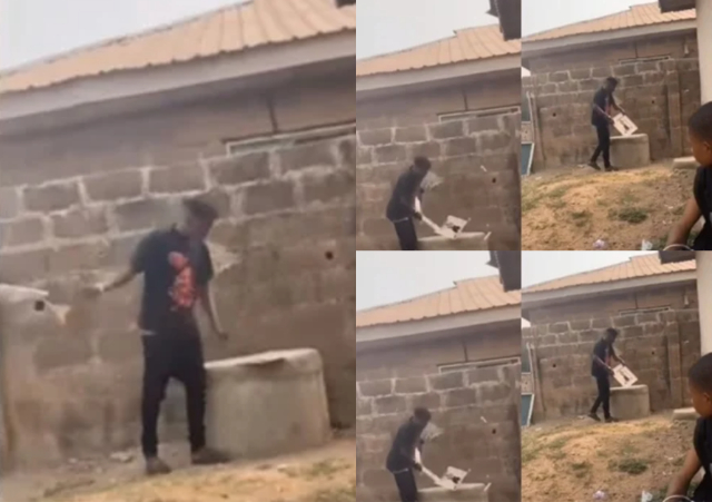 Angry Man Publicly Destroys His Girlfriend’s Picture Frame Moments After Being Served Breakfast