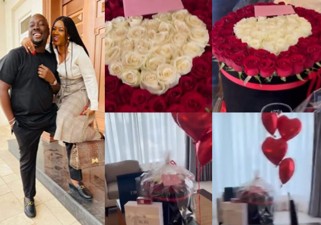 Obi Cubana gifts his wife, Lush Eby 300 roses and other expensive gifts for Valentine [Video]