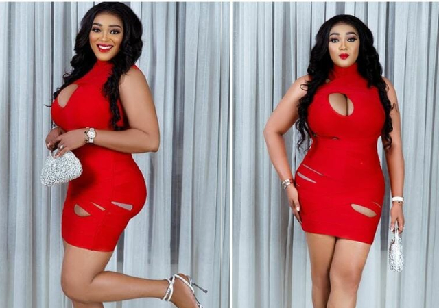 “You’re almost going…” – Peggy Ovire gets scolded by netizen over Valentine Day’s outfit, she reacts