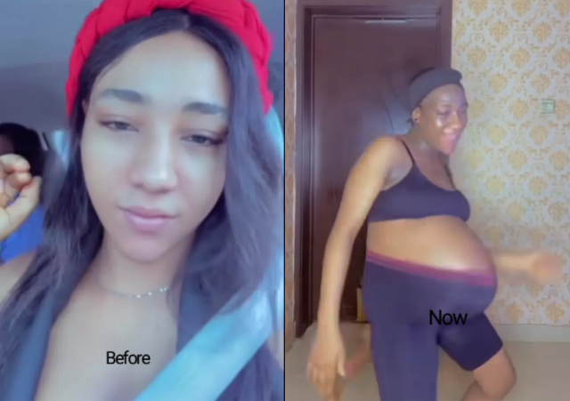 “I Pregnancy Will Deal with You” – Reactions as Nigerian Lady Shows Off Pregnancy Transformation
