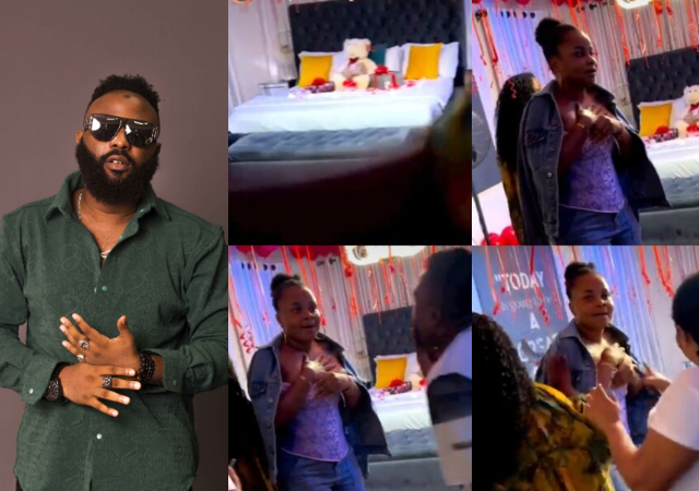 VJ Adams leaves 'fiancée', Bimbo Ademoye speechless with his grand surprise for her 32nd birthday [Video]