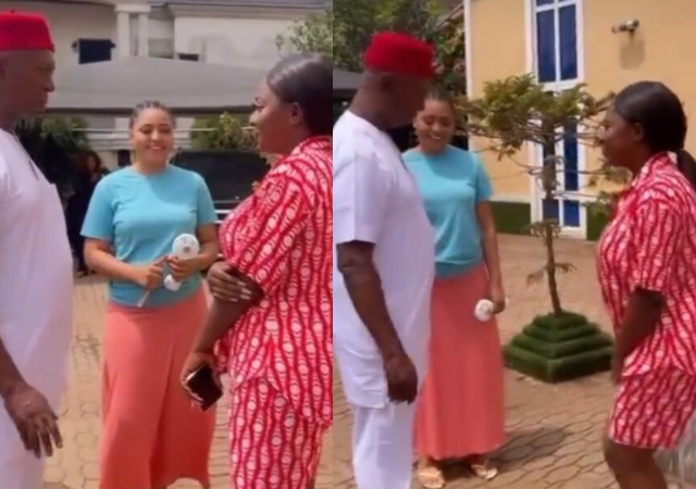Yvonne Jegede shares moment Ned Nwoko paid her a surprise visit on movie set with Regina Daniels – [Video]