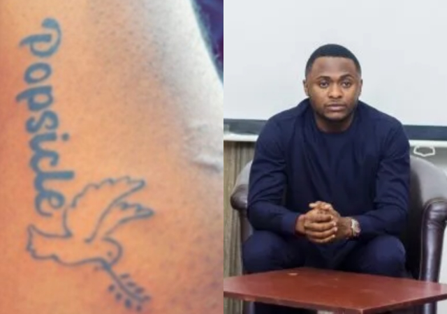 “What will happen to his new tattoo” Reactions as Davido cut ties with Ubi Franklin