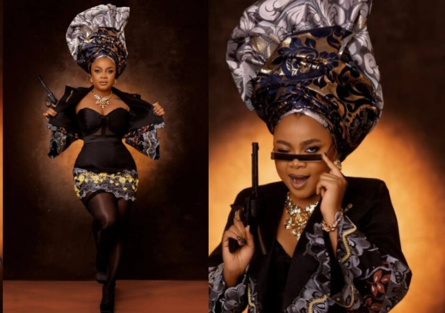 Bimbo Ademoye, a well-known Nollywood actress and content creator, sparked outrage when she accepted the wildly popular Falz-initiated “Mr. Yakubu” dare. Falz the Bad Guy and Vector, two Nigerian rap artists, recently released a new single called “Mr. Yakubu” and invited internet users to participate in an open verse challenge. As was to be expected, a ton of videos from talented people surfaced as they gave the jam justice. Many people were impressed by the rap abilities that social media users shared. Bimbo Ademoye, who made the decision to take up singing, followed the craze and delivered some “outstanding” lines that went viral online. Bimbo performed a rap freestyle while decked out in her “Iya Barakat’s costume,” and it received a ton of positive internet feedback. Sharing the video online, she wrote, “@falzthebahdguy end this challenge . The winner has emerged . No long talk . Drops mic.” In response, Falz took the video to his Instagram page and captioned, ‘Heii God’.