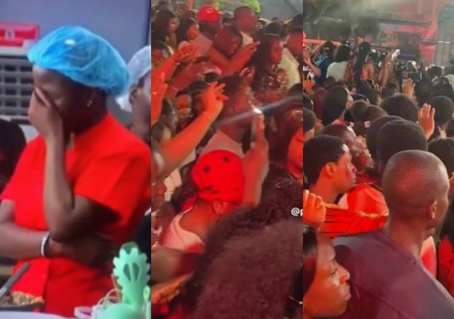 Emotional moment Nigerians turn cooking venue into prayer ground after chef suffered leg cramps