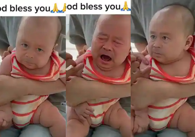 "Someone's Grandfather is Back" - Video of a newborn baby who's face looks old goes viral