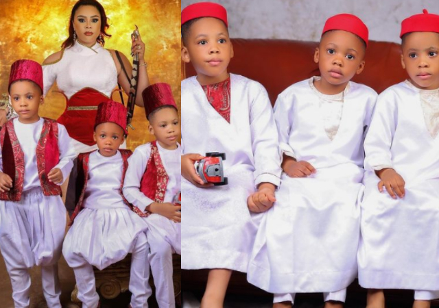 “I will fight for you all my life”- Precious Chikwendu celebrates her triplets as they mark birthday