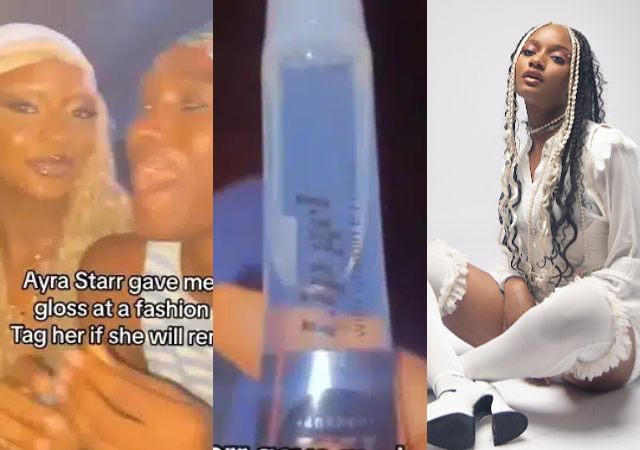 Lady excited as Ayra Starr gifts her lip gloss during fashion show [Video]