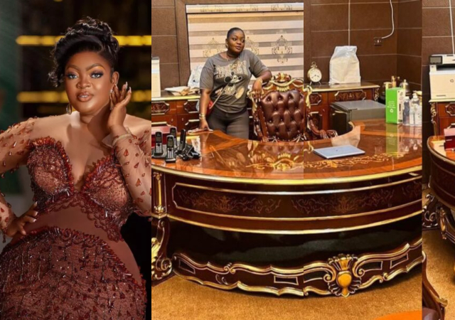 "Quilox go miss you, which position are you holding now”- Fans query Eniola Badmus as she shows off exquisite office in Abuja