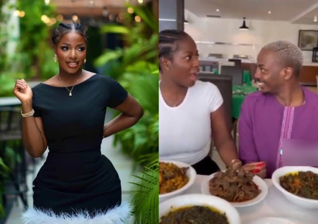“Delete That Video” – Netizens Reacts to Video of Hilda Baci and Enioluwa Eating Dog Meat 