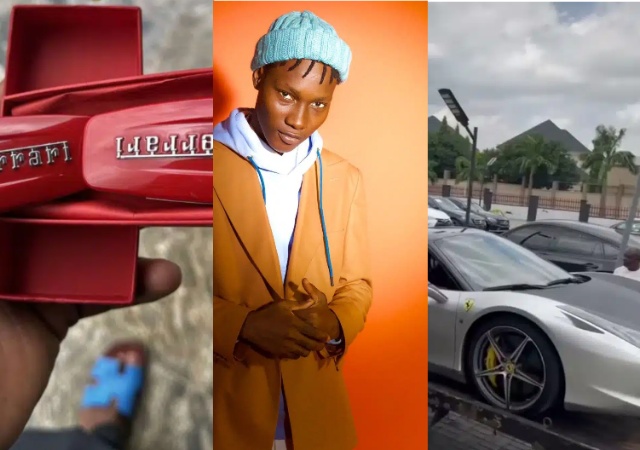 Zinoleesky splashes millions of naira on brand new Ferrari amidst beef with Seyi Vibez