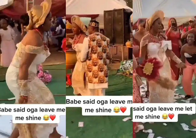 “She don too See shege” – Bride causes stir as she scatters dance floor with energetic moves