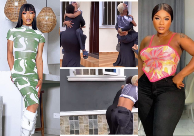 “Baba thing don stand” – Reactions as James Brown gets cozy with Destiny Etiko