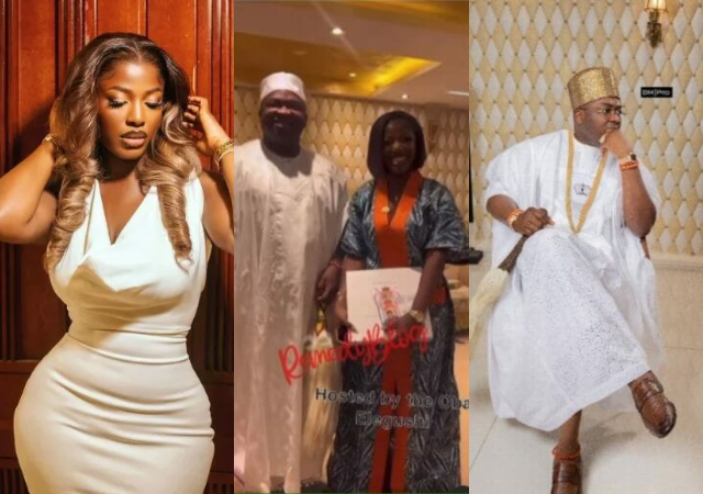 "After greeting make she dey go abeg"-Netizens issue warnings as Hilda Baci visits Elegushi palace