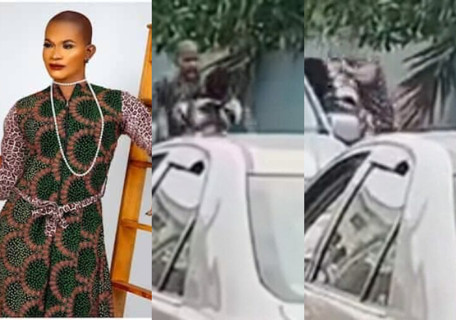 "Nah woman affairs"- Mixed reactions as lady slaps Uche Maduagwu as they face-off on the road