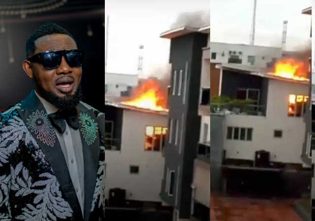 Nigerian Celebrities console Ayo Makun as he loses property worth millions as razes his mansion
