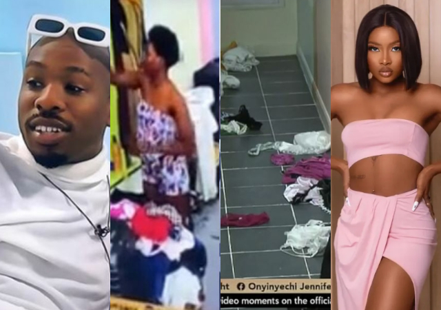 Ike pretends, shows fake sympathy as he converses with Ilebaye after throwing her clothes on the toilet way