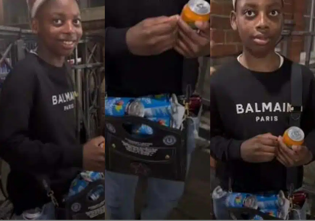 “This is the last time I’m taking you to a party” – Father shocked as young son sneakily pockets 6 cans of drinks from party