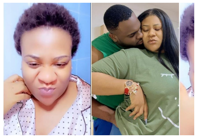“Na me this ….I go Stand dey gist” – Fans reacts as Nkechi Blessing says as she stays with boyfriend while he poos in the toilet