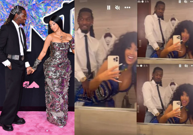 “This woman na werey” – Video of Cardi B and Offset backstage at the VMAs causes stir online