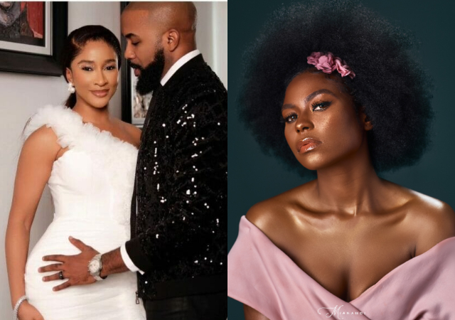 “My one and only wifey and babymama”- Banky W clears the air as he hails wife, Adesua Etomi, weeks after pregnancy scandal with Niyola