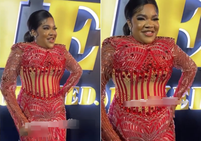 “Aunty Toyin u deserve to breathe” – Toyin Abraham’s outfit at recent event raises eyebrows