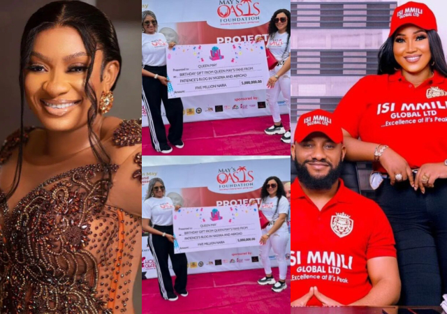 Reactions as May Edochie receives N5 million from her fans